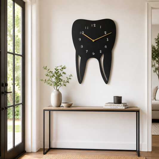 Creative Tooth Shaped Metal Wall Clock - view 2