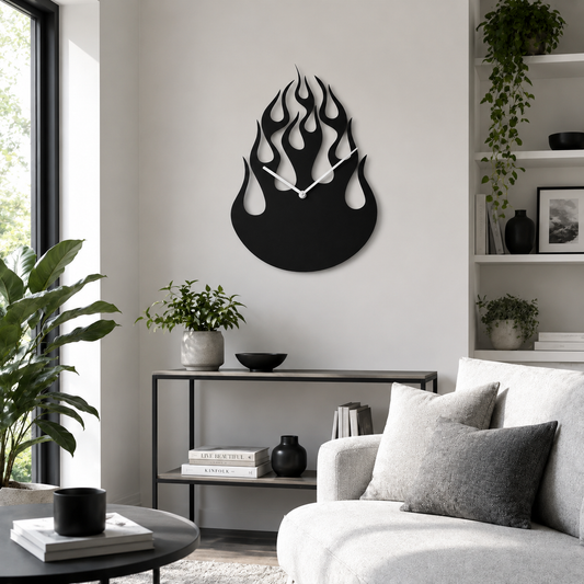 Fire Flame Metal Wall Clock - view 2