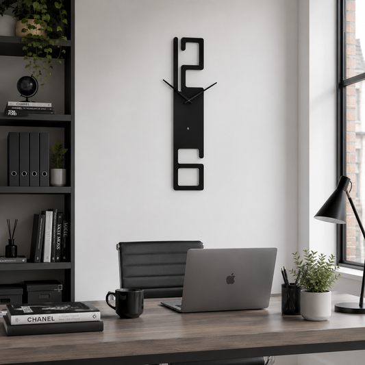 Laser Cut Modern Vertical Contemporary Metal Wall Clock - view 2