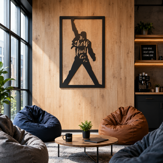 Show Must Go On Singer Silhouette Metal Wall Art - view 2