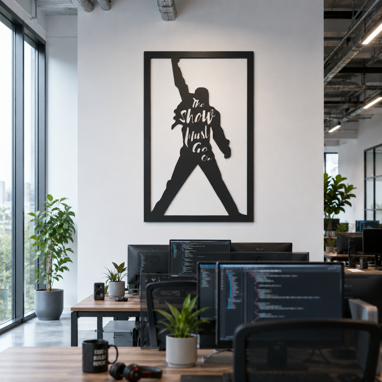 Show Must Go On Singer Silhouette Metal Wall Art - view 3