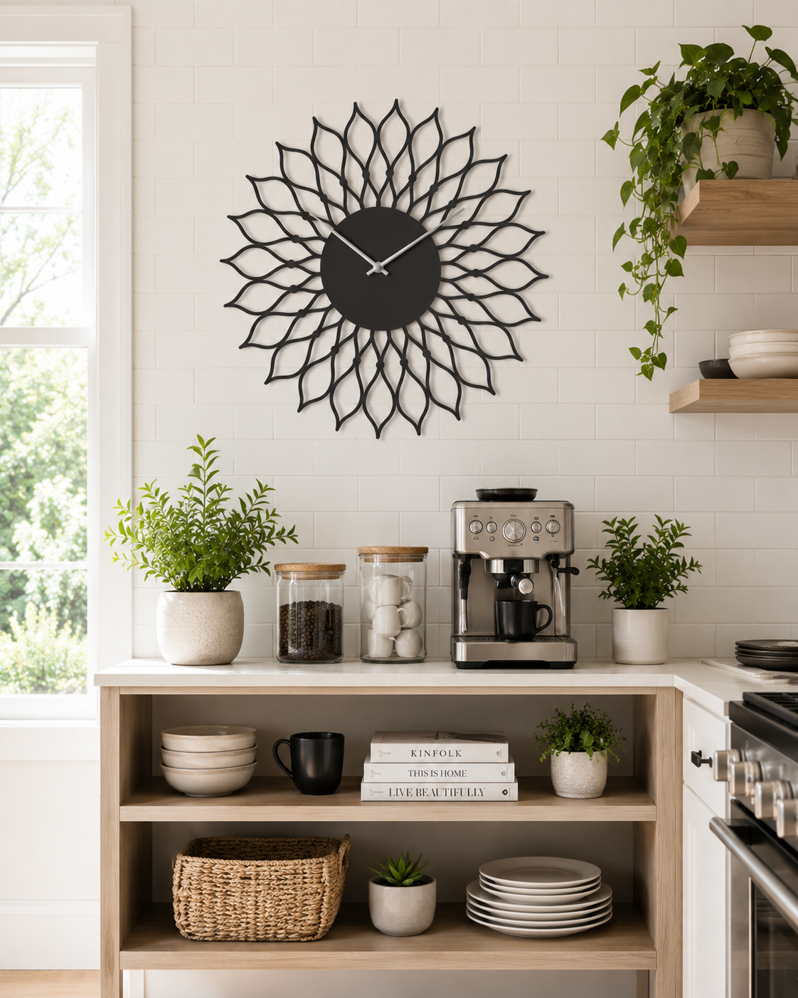 Sunflower Petal Mandala Metal Wall Clock - view 3