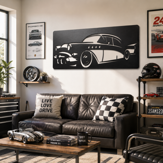 Vintage Classic Car Metal Wall Art - view 2