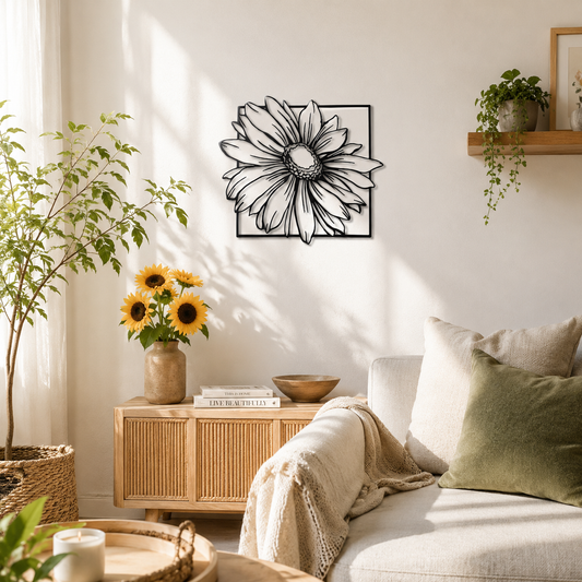 Daisy Bloom Framed Square Metal Wall Art - view 2