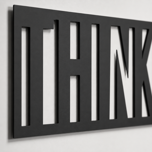Bold Think Typography Statement Metal Wall Art - view 2