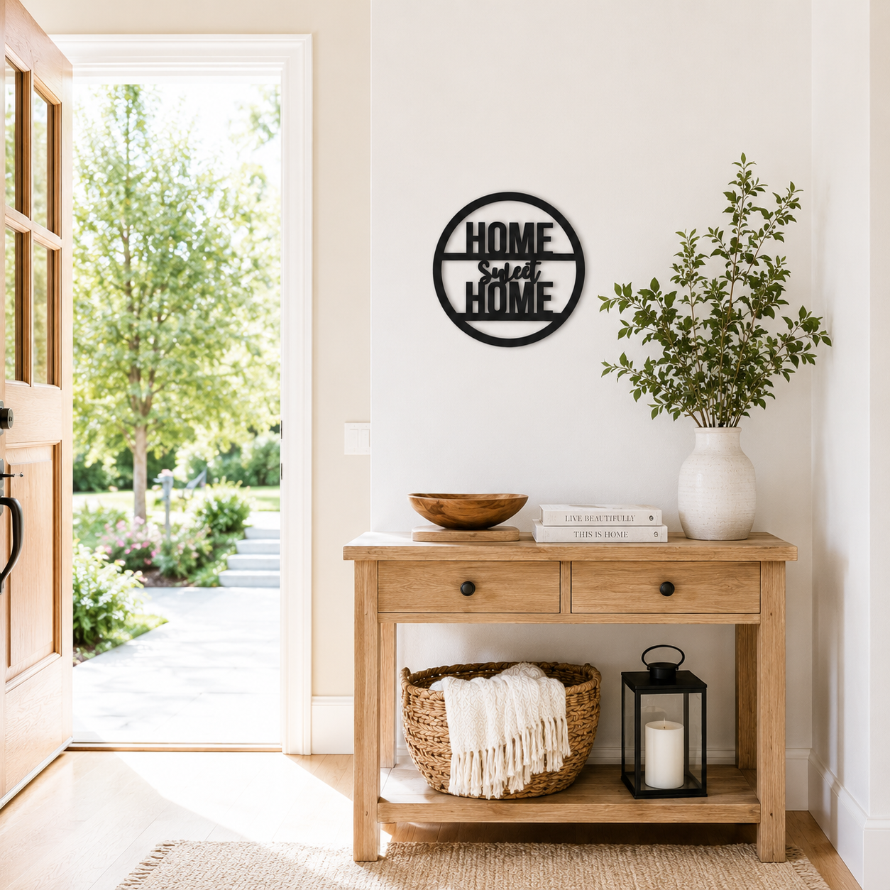 Home Sweet Home Round Sign Metal Wall Art - view 6