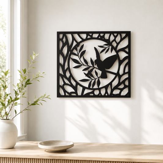 World Map Hidden Faces Line Art Metal Wall Art - view 2
