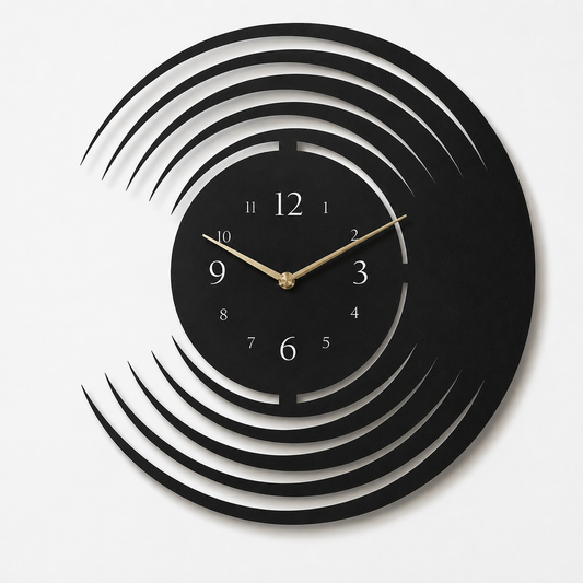 Abstract Vinyl Record Metal Wall Clock