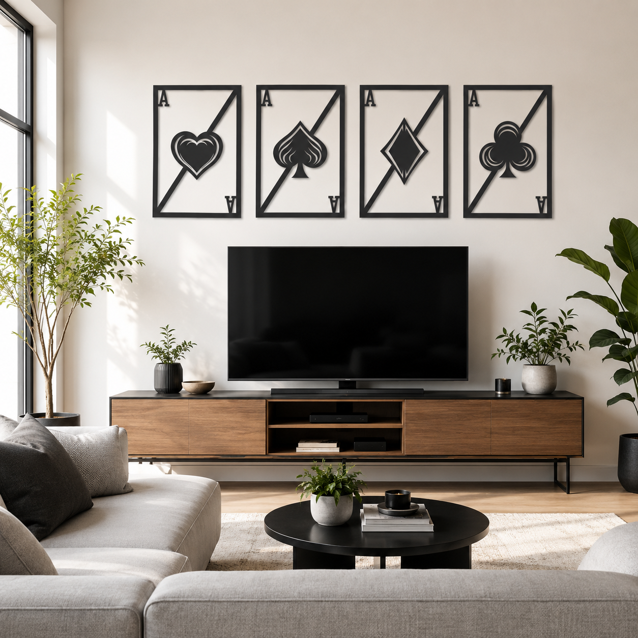 Aces Playing Cards Metal Wall Art Set - view 3