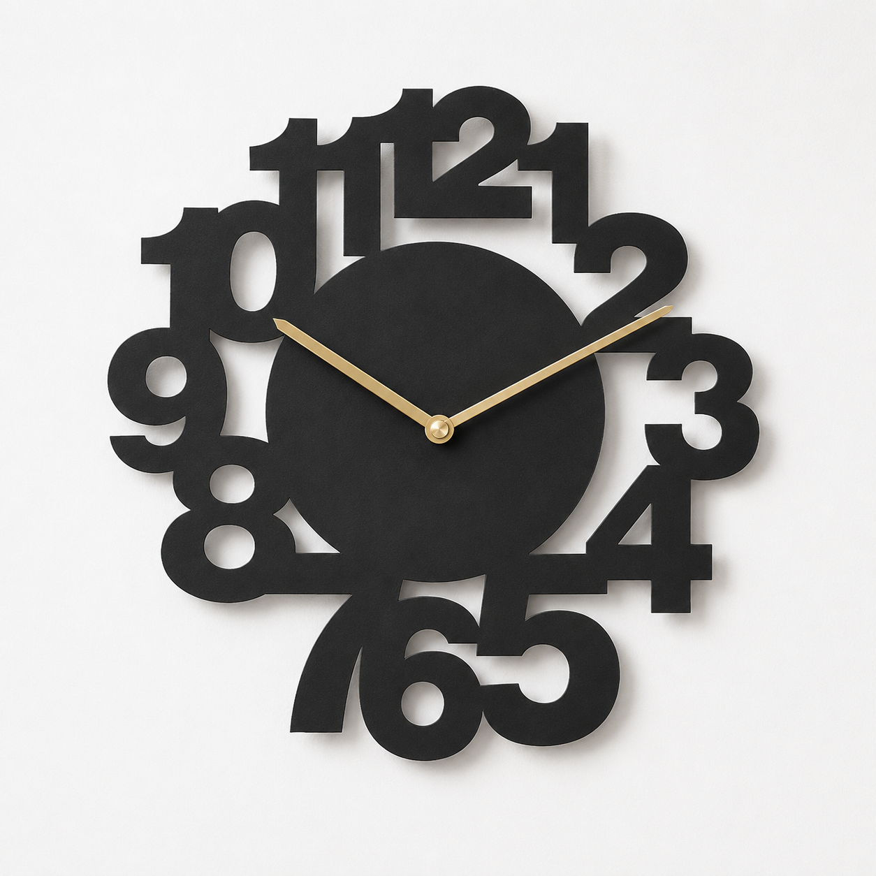 Bold Scattered Numerals Statement Metal Wall Clock