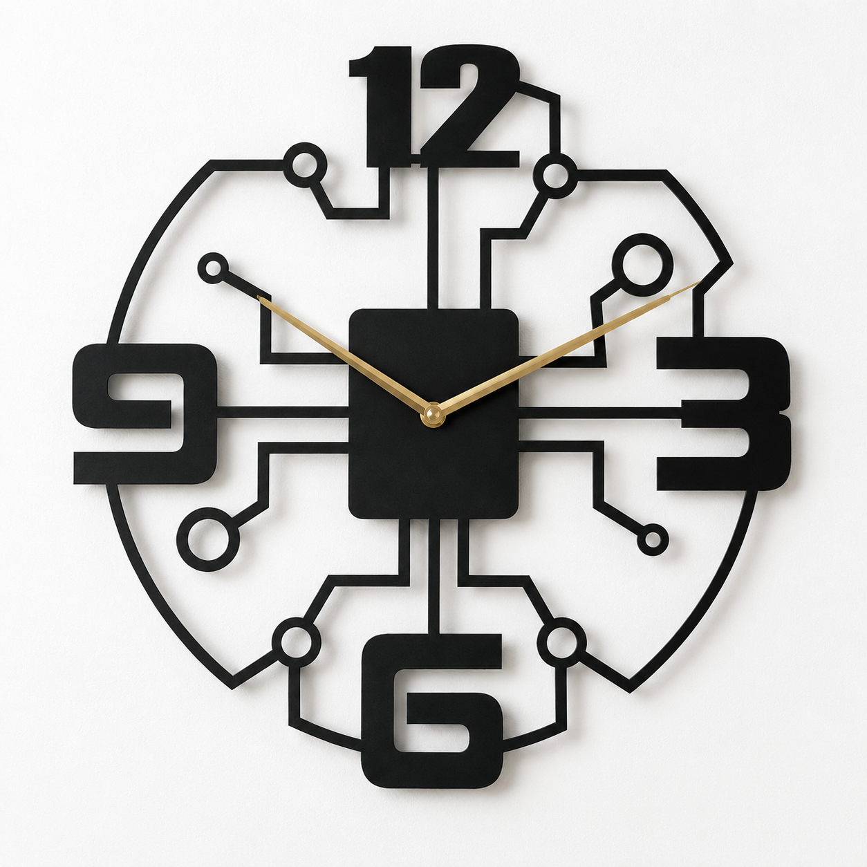 Circuit Board Diagram Modern Metal Wall Clock