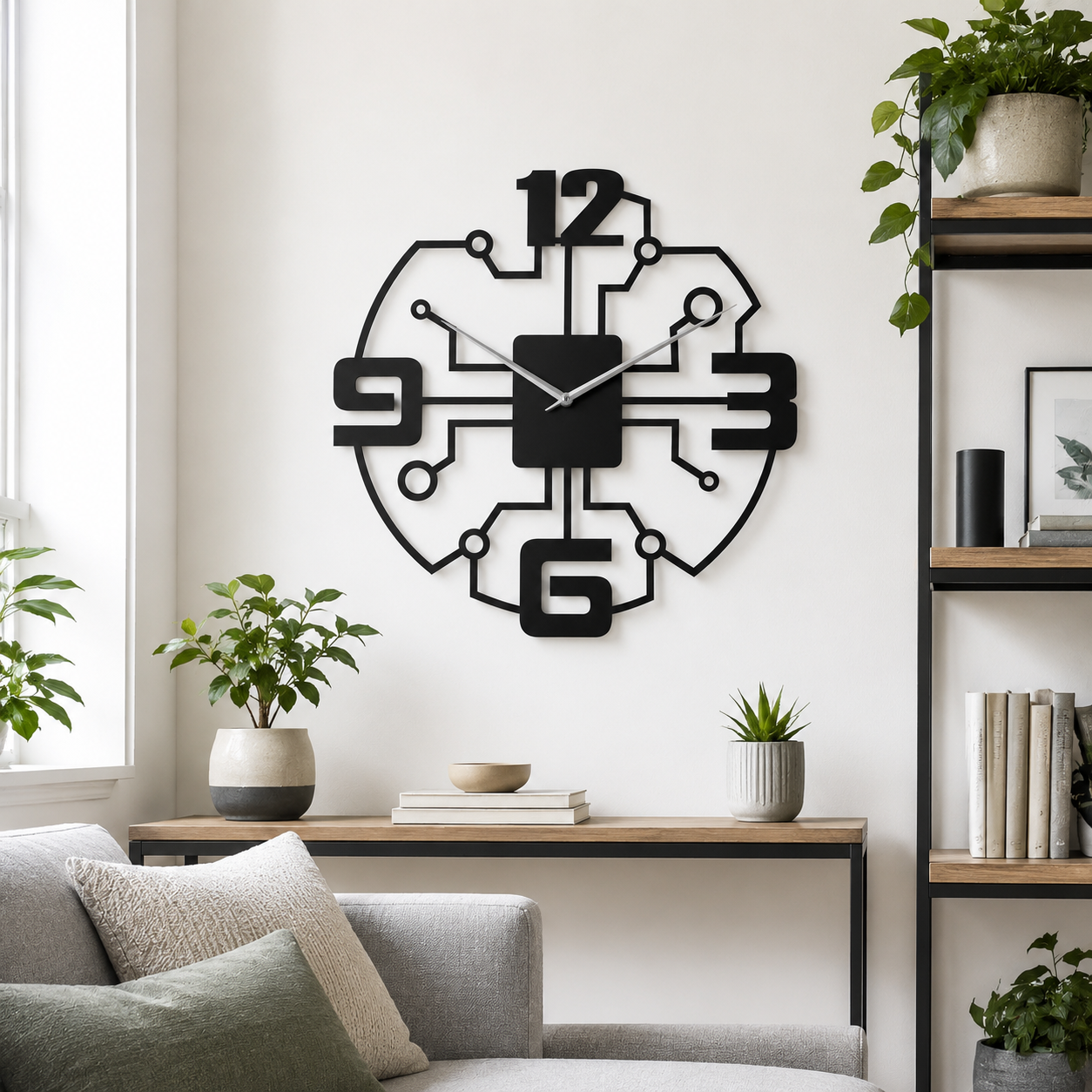 Circuit Board Diagram Modern Metal Wall Clock - view 2
