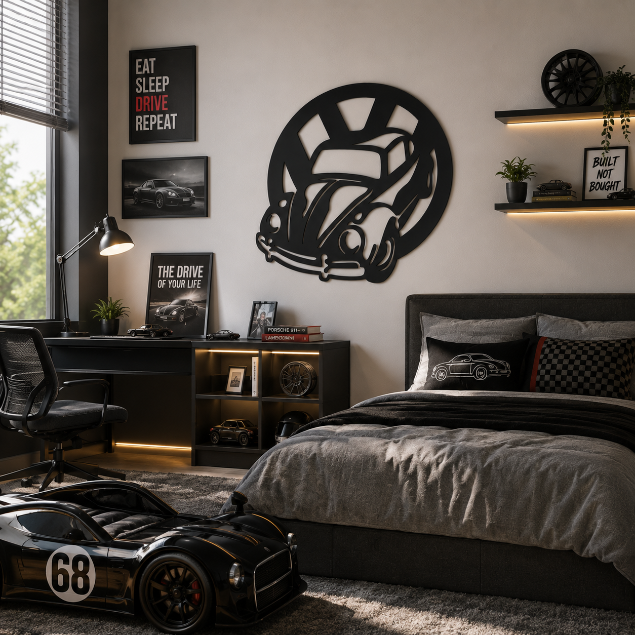 Classic Beetle Car Metal Wall Art