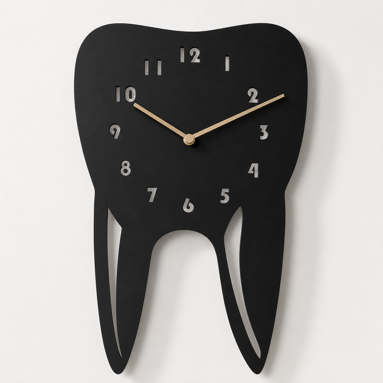 Creative Tooth Shaped Metal Wall Clock