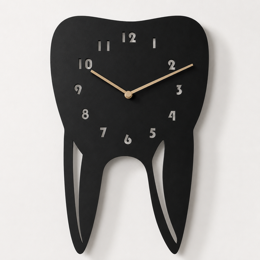 Creative Tooth Shaped Metal Wall Clock