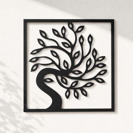 Curved Tree Of Life Metal Wall Art
