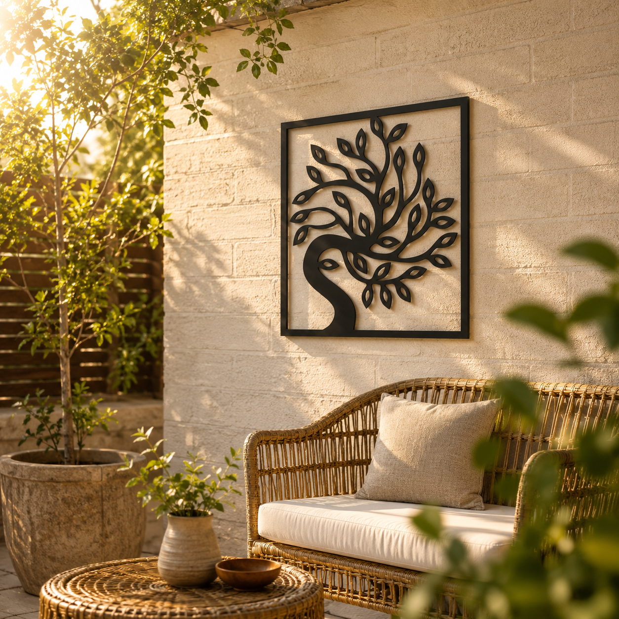 Curved Tree Of Life Metal Wall Art - view 4