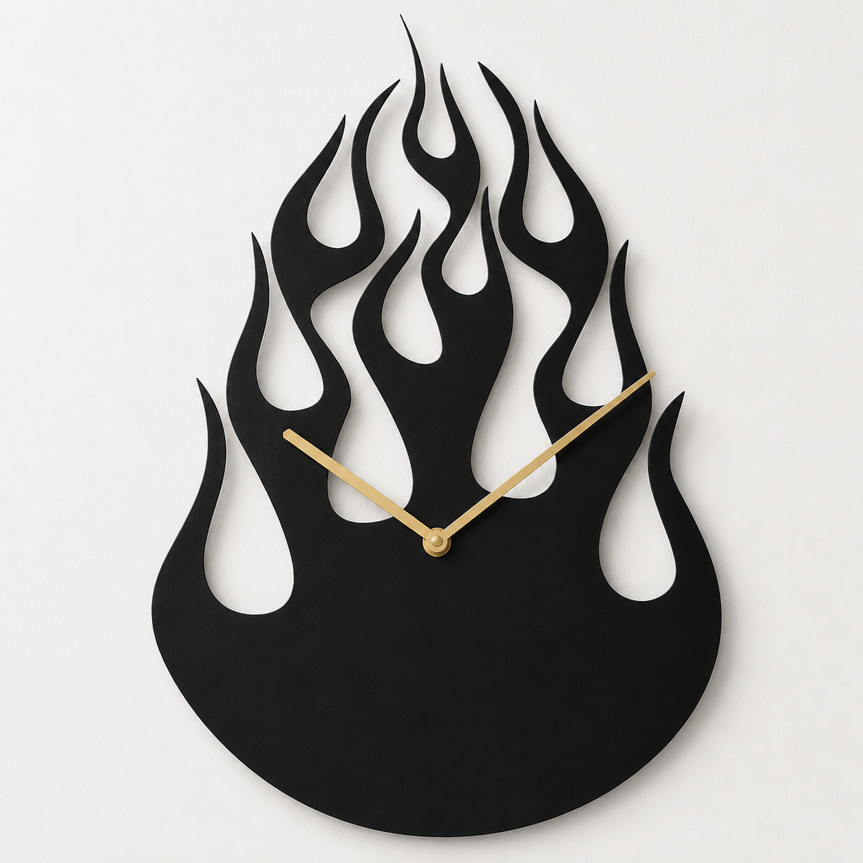 Fire Flame Metal Wall Clock
