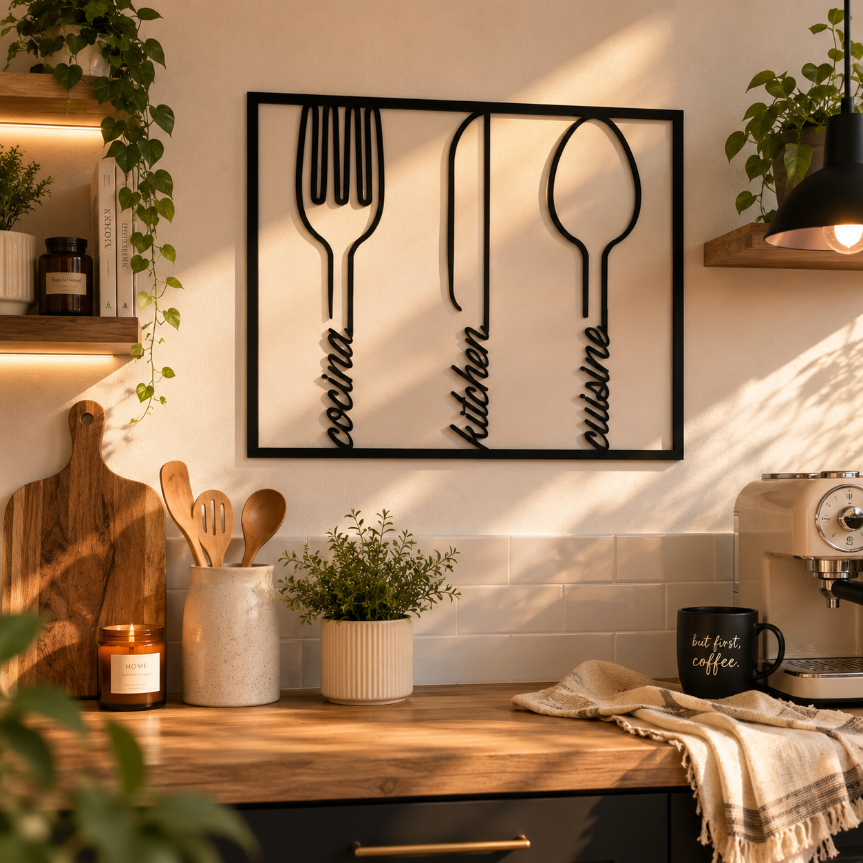 Fork Knife Spoon Kitchen Cuisine Metal Wall Art - view 4