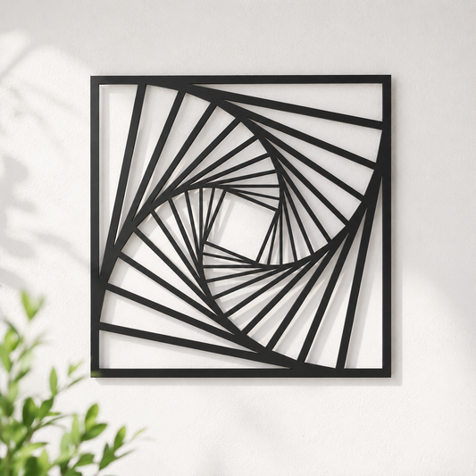 Geometric Spiral Vortex Metal Wall Art