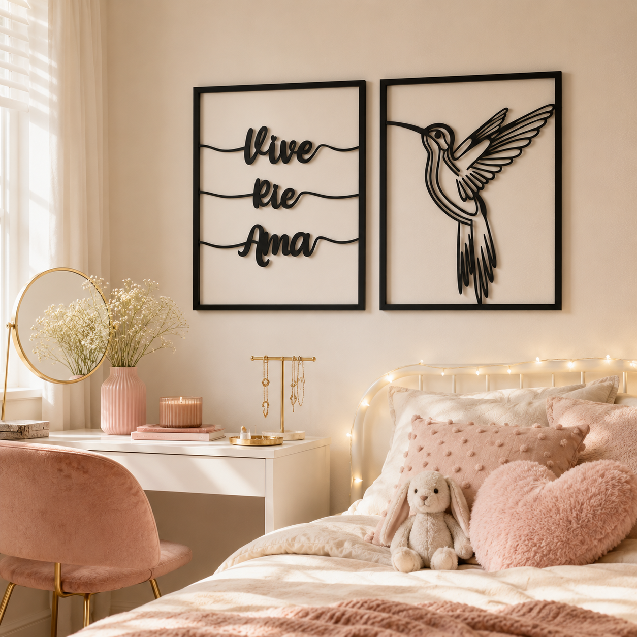 Hummingbird And Script Metal Wall Art - view 4