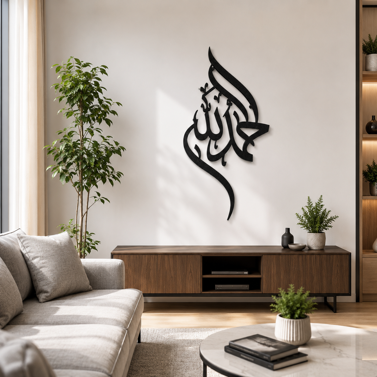 Alhamdulillah Calligraphy Islamic Metal Wall Art - view 2