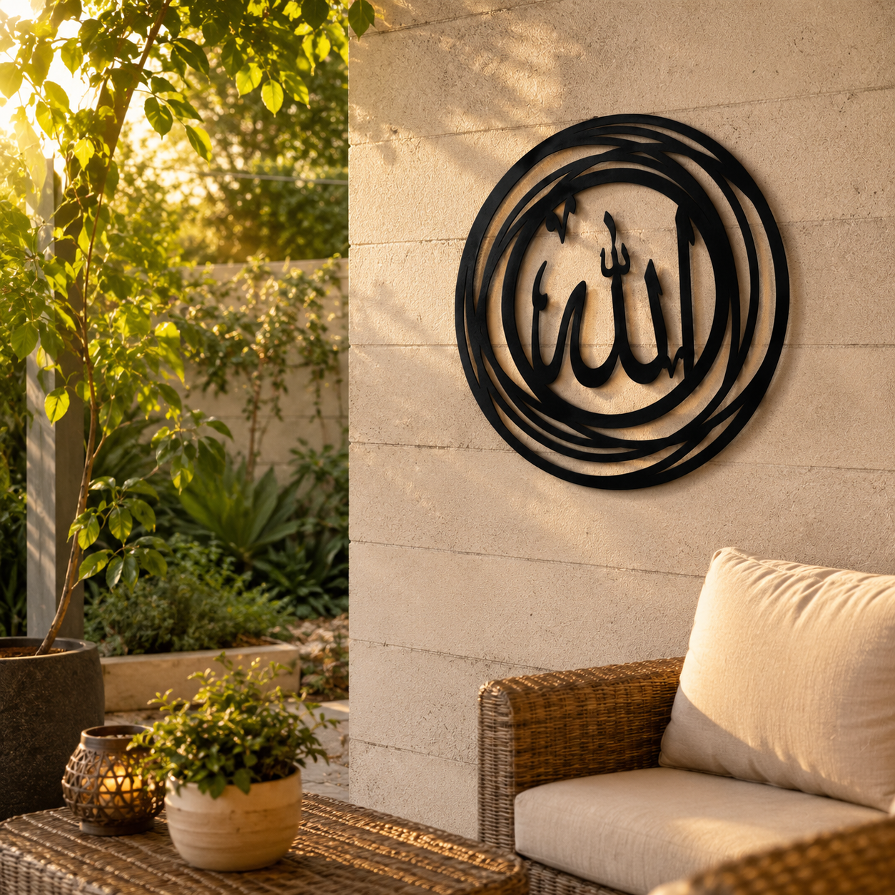 Allah Calligraphy Islamic Metal Wall Art