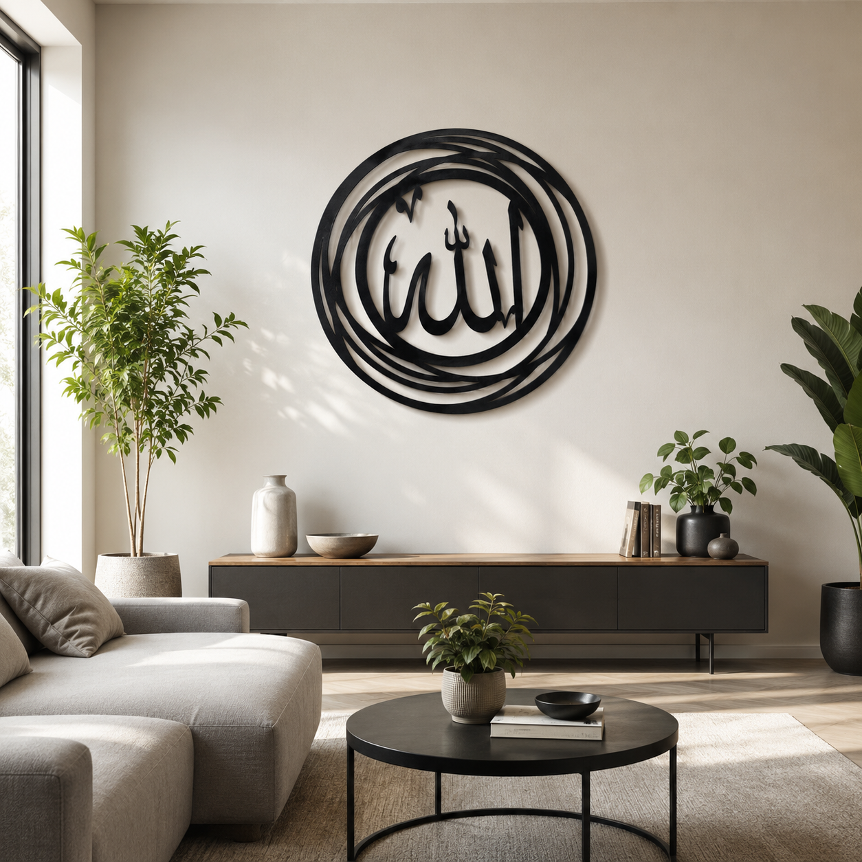 Allah Calligraphy Islamic Metal Wall Art - view 2