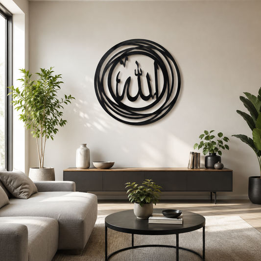 Allah Calligraphy Islamic Metal Wall Art - view 2
