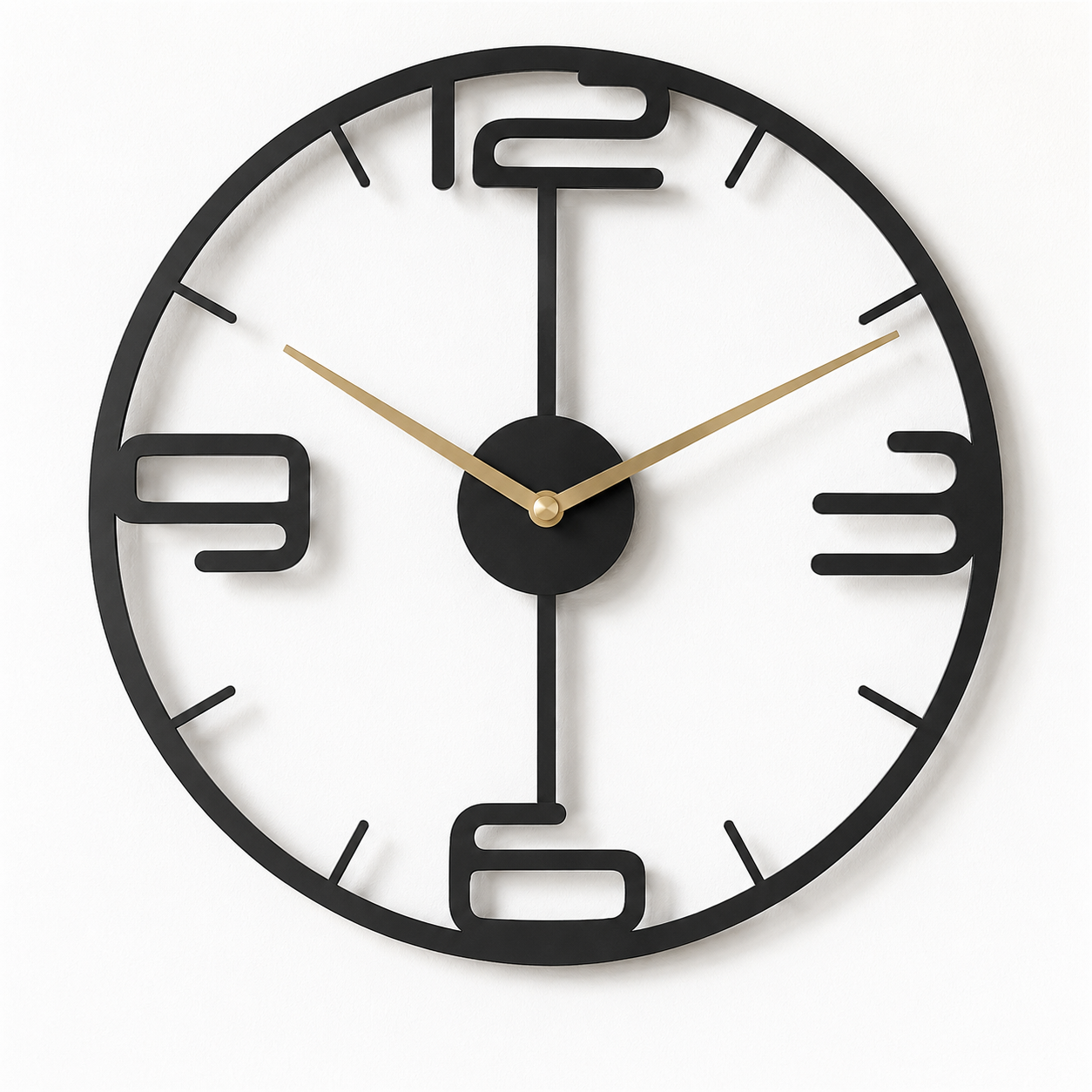 Laser Cut Minimalist Round Metal Wall Clock
