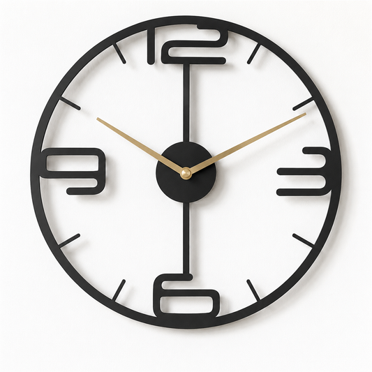 Laser Cut Minimalist Round Metal Wall Clock