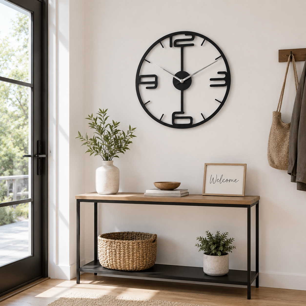 Laser Cut Minimalist Round Metal Wall Clock - view 4
