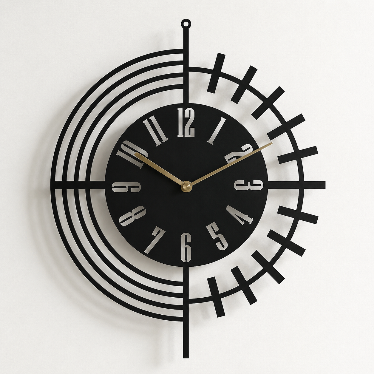 Laser Cut Modern Abstract Statement Metal Wall Clock