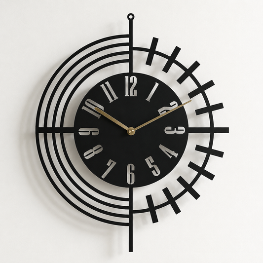 Laser Cut Modern Abstract Statement Metal Wall Clock