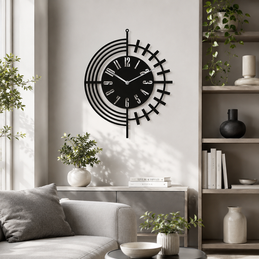 Laser Cut Modern Abstract Statement Metal Wall Clock - view 2