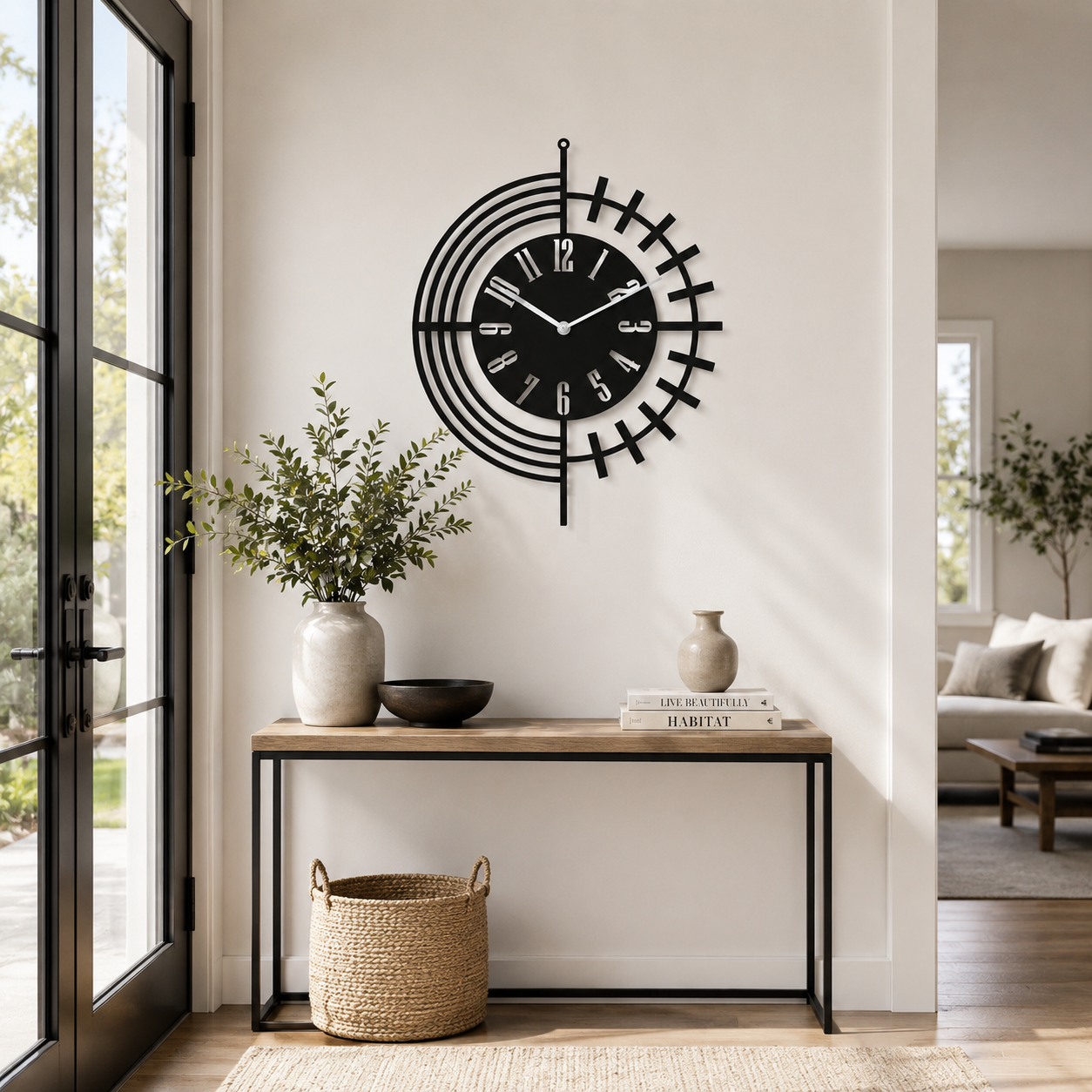 Laser Cut Modern Abstract Statement Metal Wall Clock - view 3