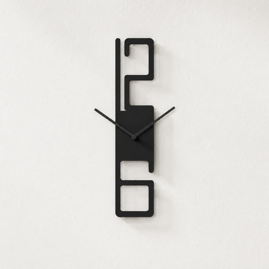 Laser Cut Modern Vertical Contemporary Metal Wall Clock - view 3