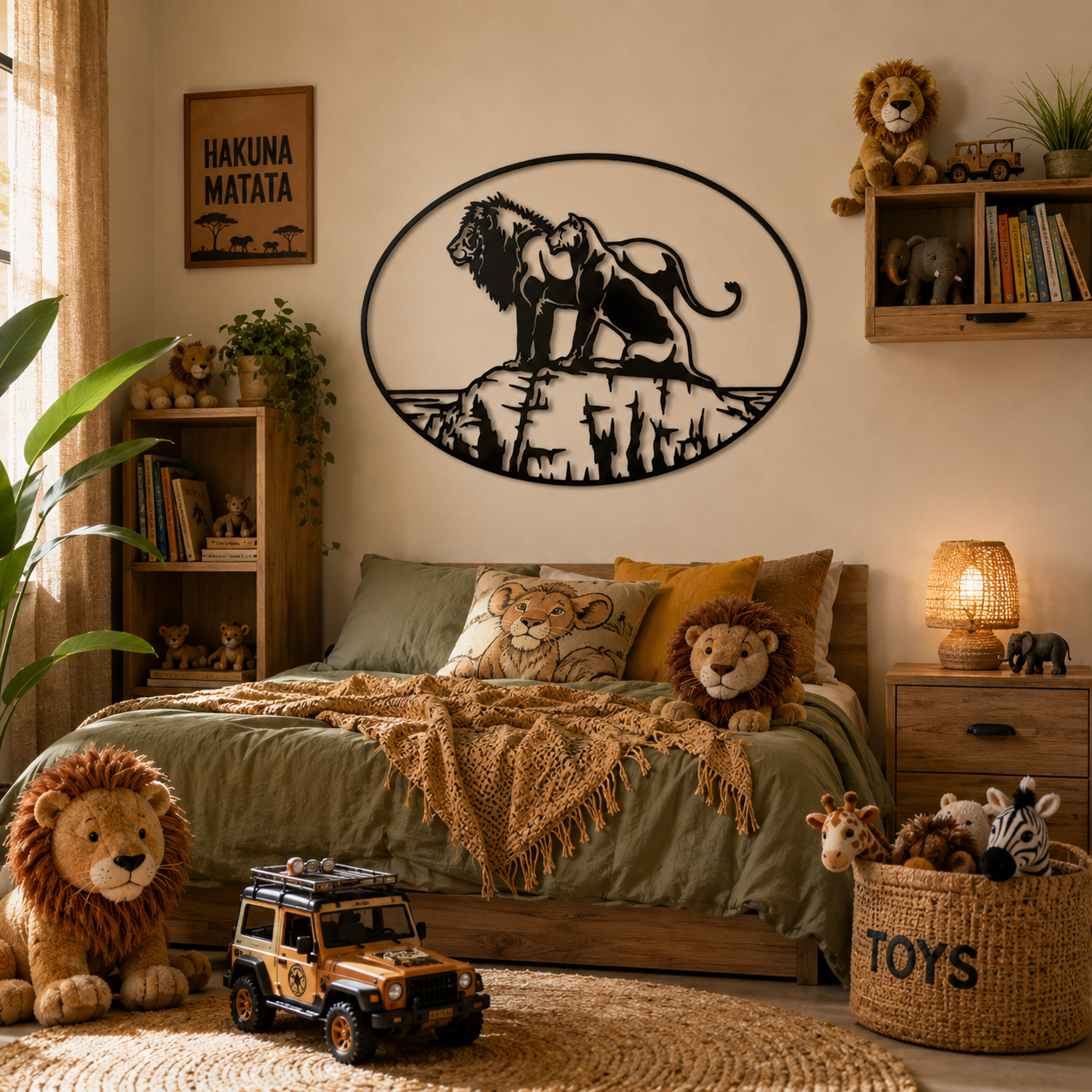 Lion Family On Rock Metal Wall Art - view 2