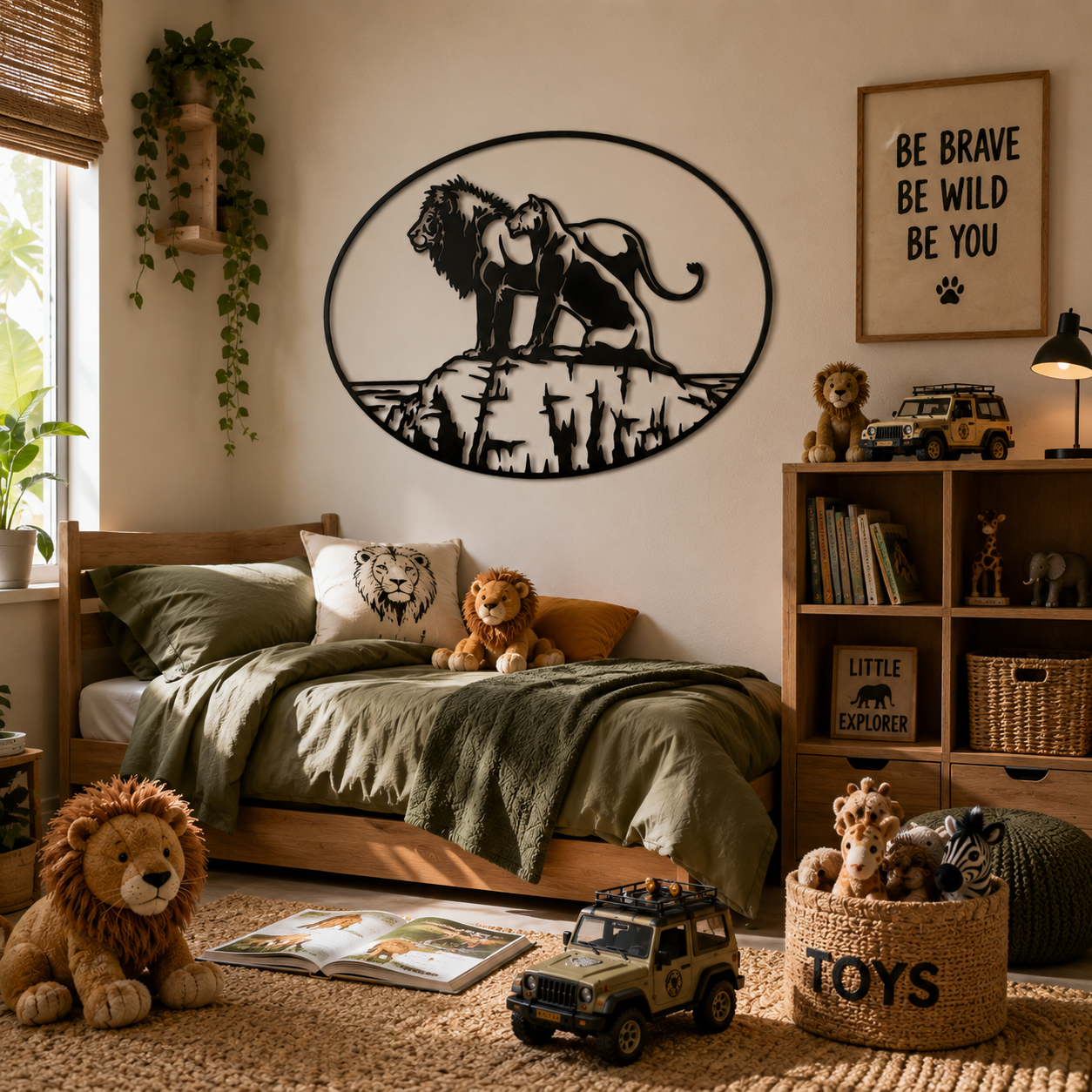 Lion Family On Rock Metal Wall Art - view 3