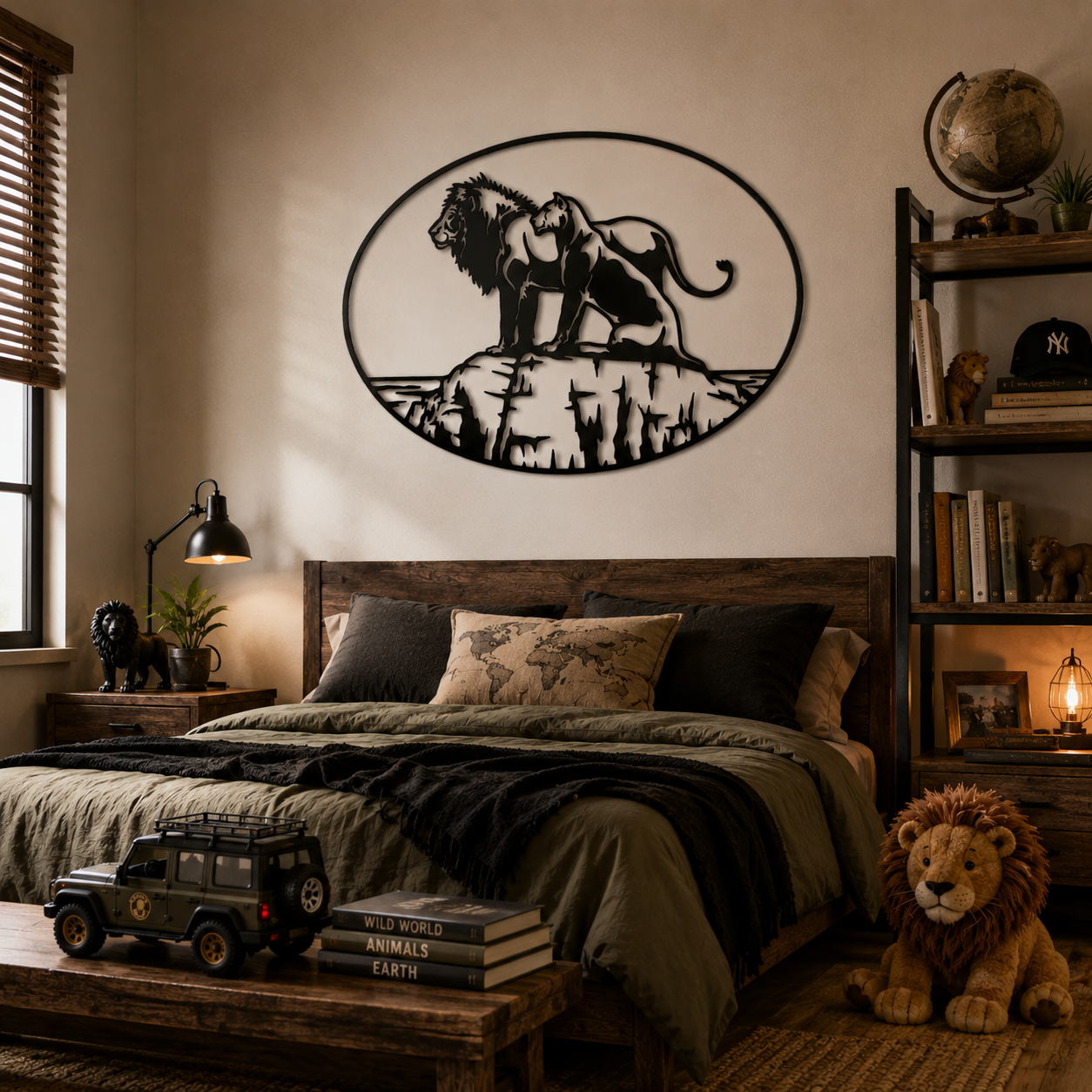 Lion Family On Rock Metal Wall Art - view 4