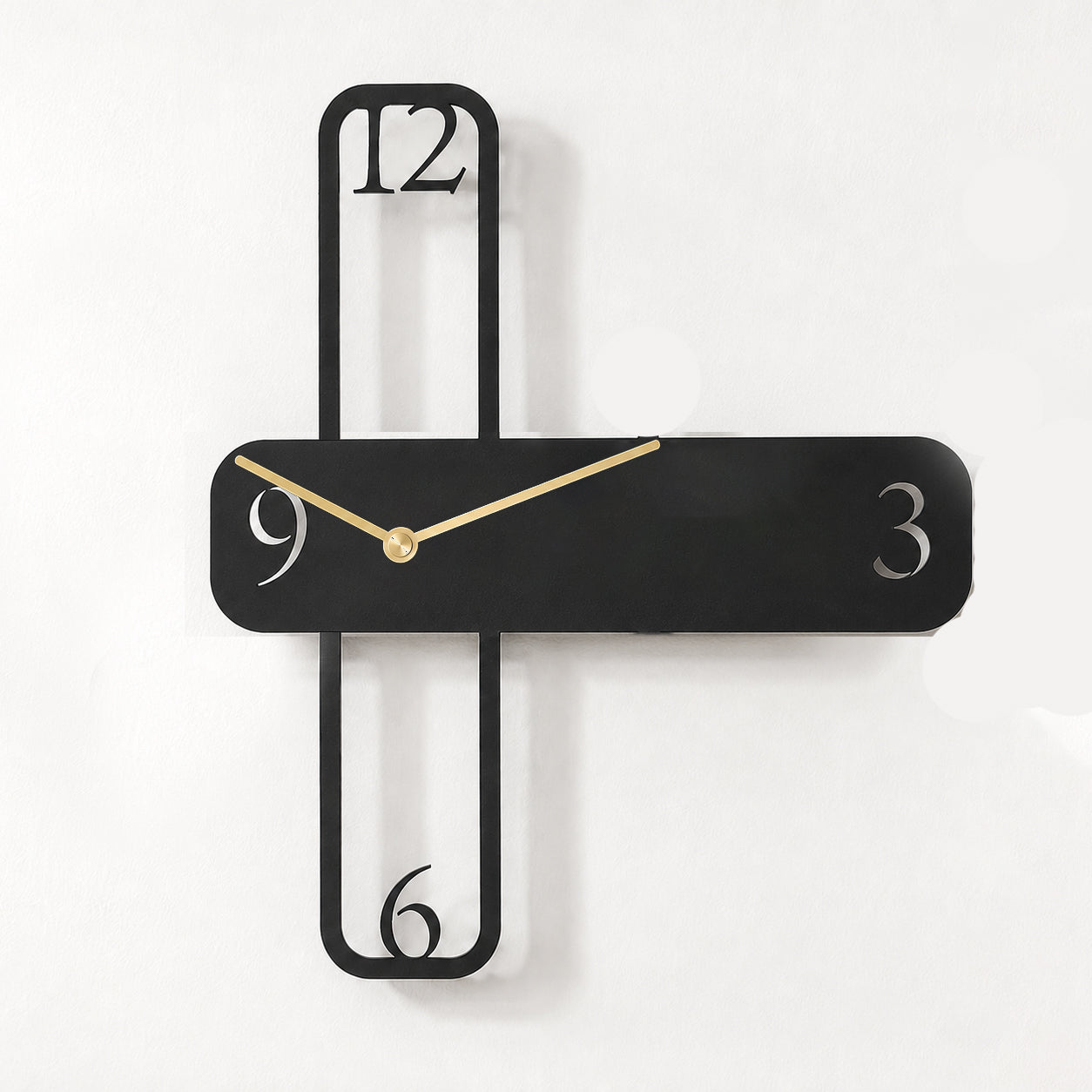 Minimalist Cross Bar Modern Metal Wall Clock