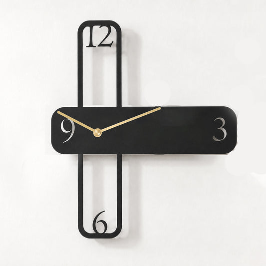 Minimalist Cross Bar Modern Metal Wall Clock