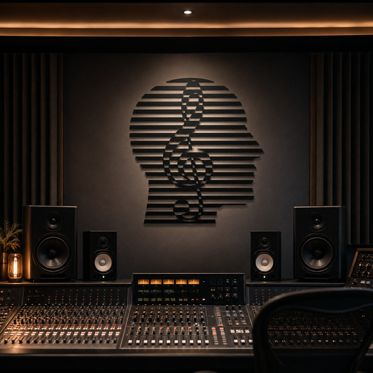 Music Lover Treble Clef Head Silhouette Metal Wall Art - view 2