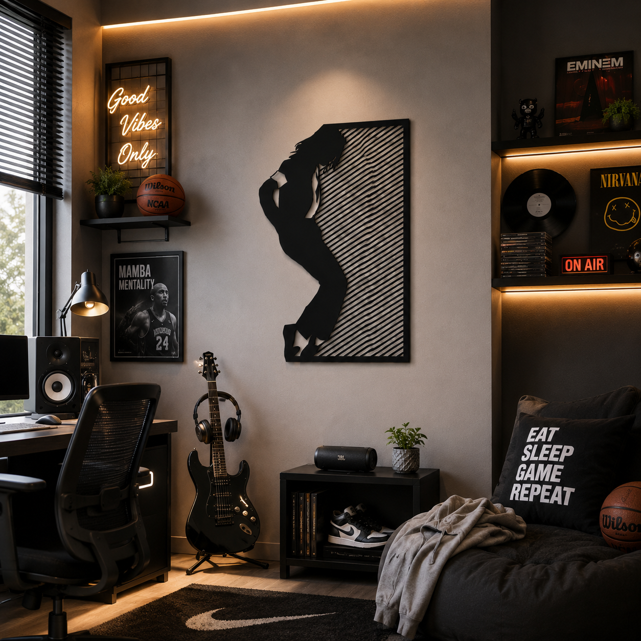 Pop Icon Lean Pose Metal Wall Art - view 3