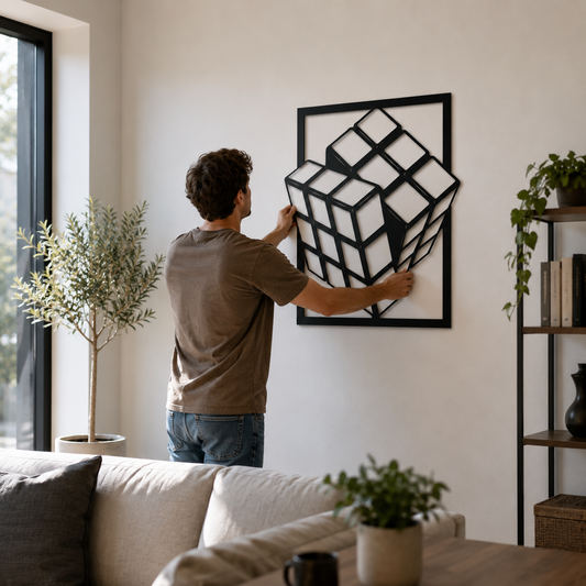 Rubik's Cube Puzzle Metal Wall Art