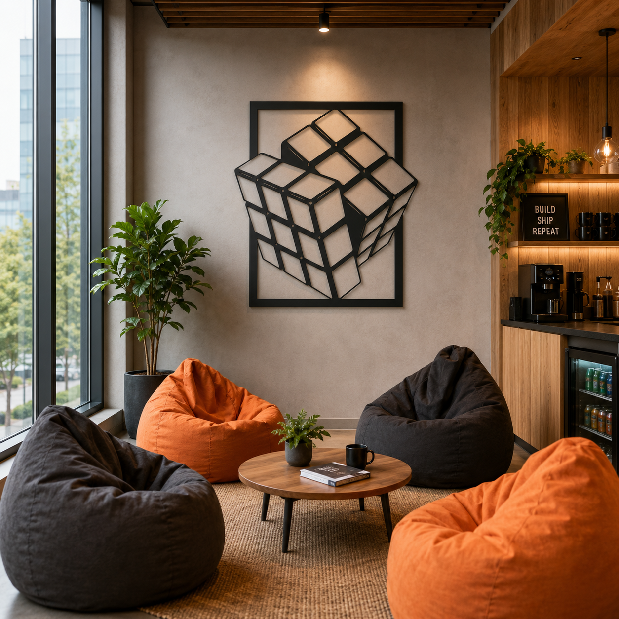 Rubik's Cube Puzzle Metal Wall Art - view 3