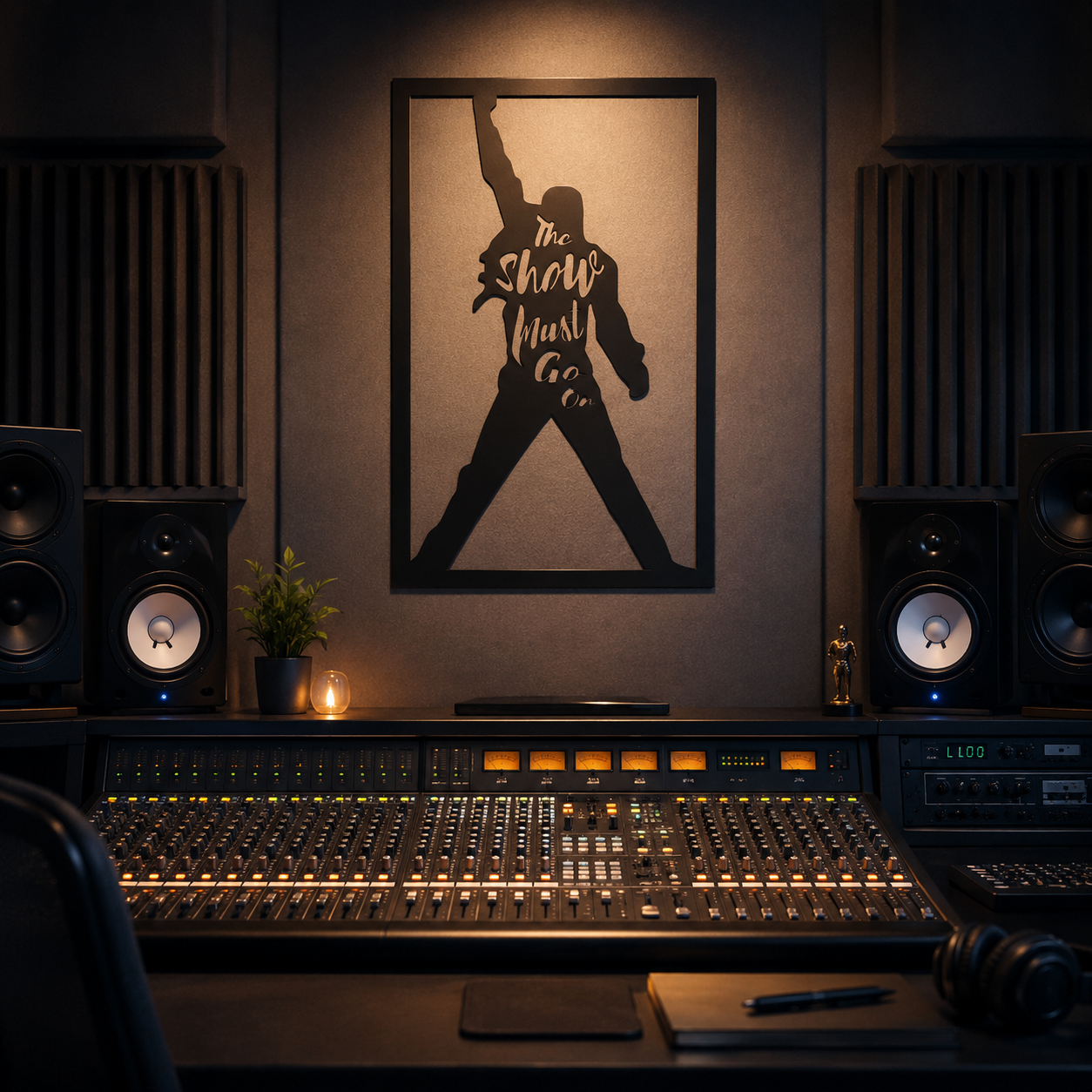 Show Must Go On Singer Silhouette Metal Wall Art