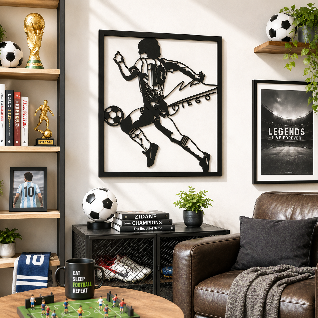Soccer Legend Tribute Metal Wall Art