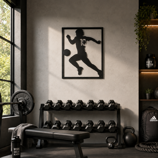 Soccer Player Action Silhouette Metal Wall Art - view 2