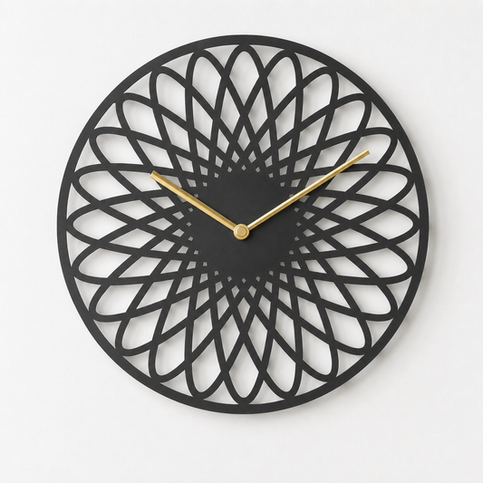 Spirograph Bloom Geometric Metal Wall Clock